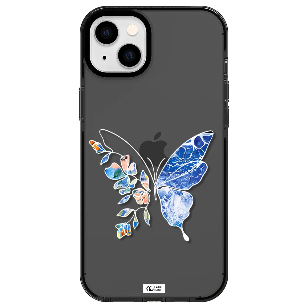 Line Butterfly Apple iPhone 14 plus impact Smoke Black Case