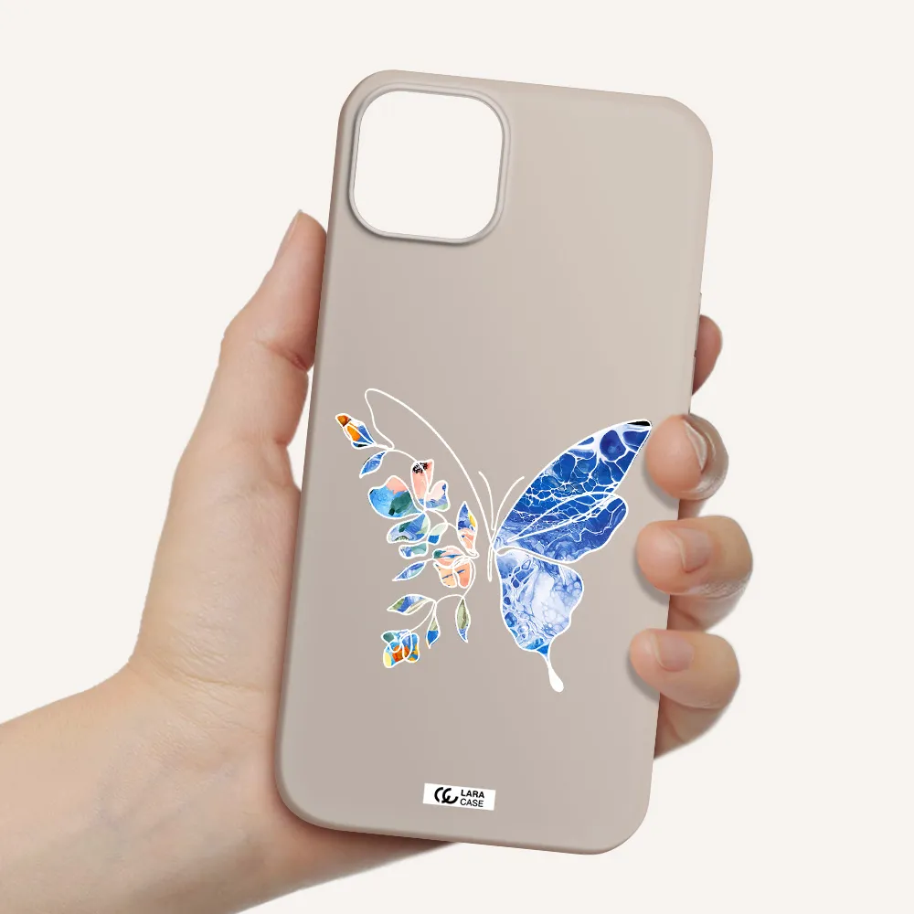 Line Butterfly Apple iPhone 14 plus Silicone Stone Case