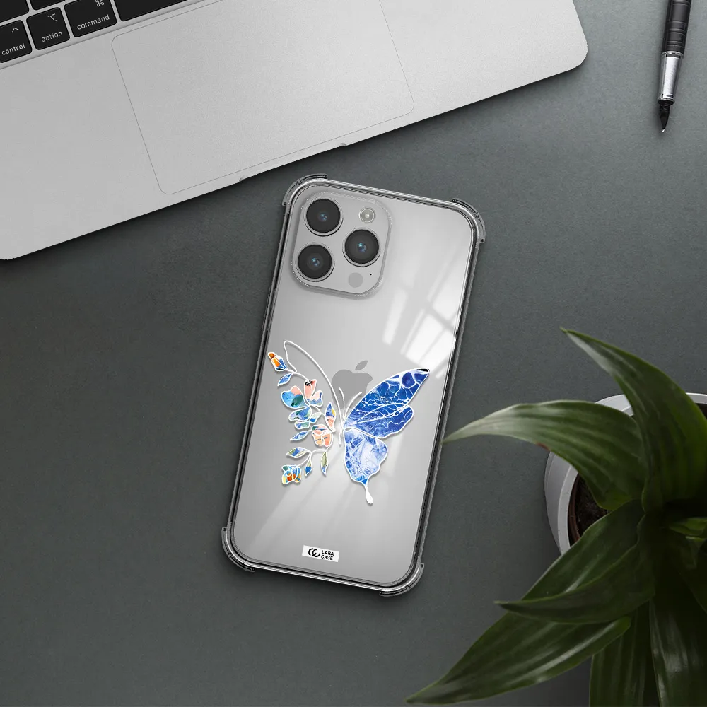 Line Butterfly Apple iPhone 14 pro Clear PC Case