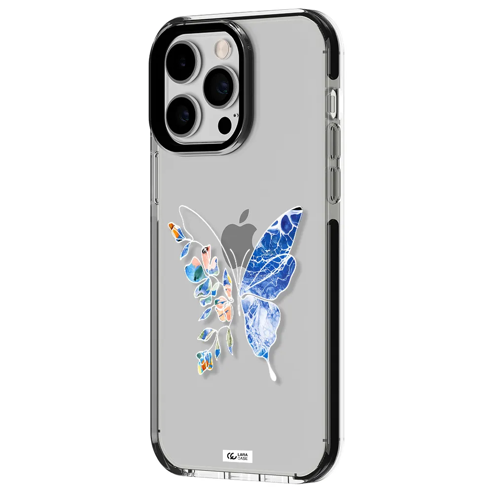 Line Butterfly Apple iPhone 14 pro max impact black border Case