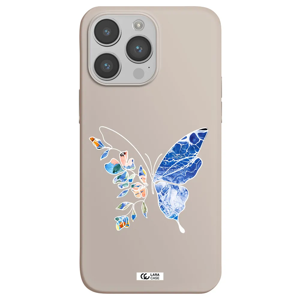 Line Butterfly Apple iPhone 14 pro Silicone Stone Case