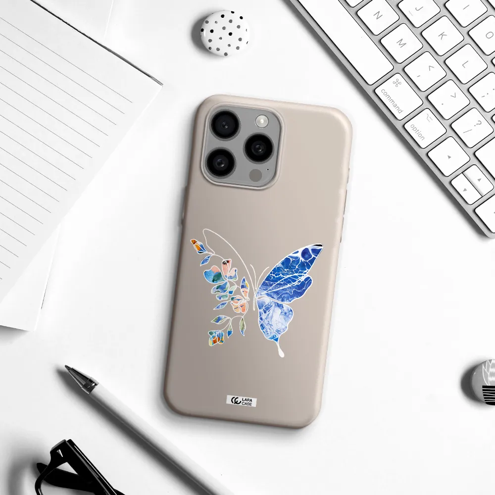 Line Butterfly Apple Iphone 15 Pro max Silicone Stone Case