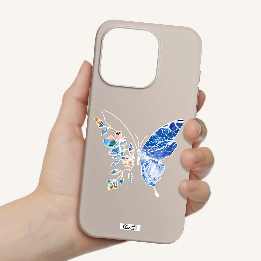 Line Butterfly Apple Iphone 15 Pro Silicone Stone Case