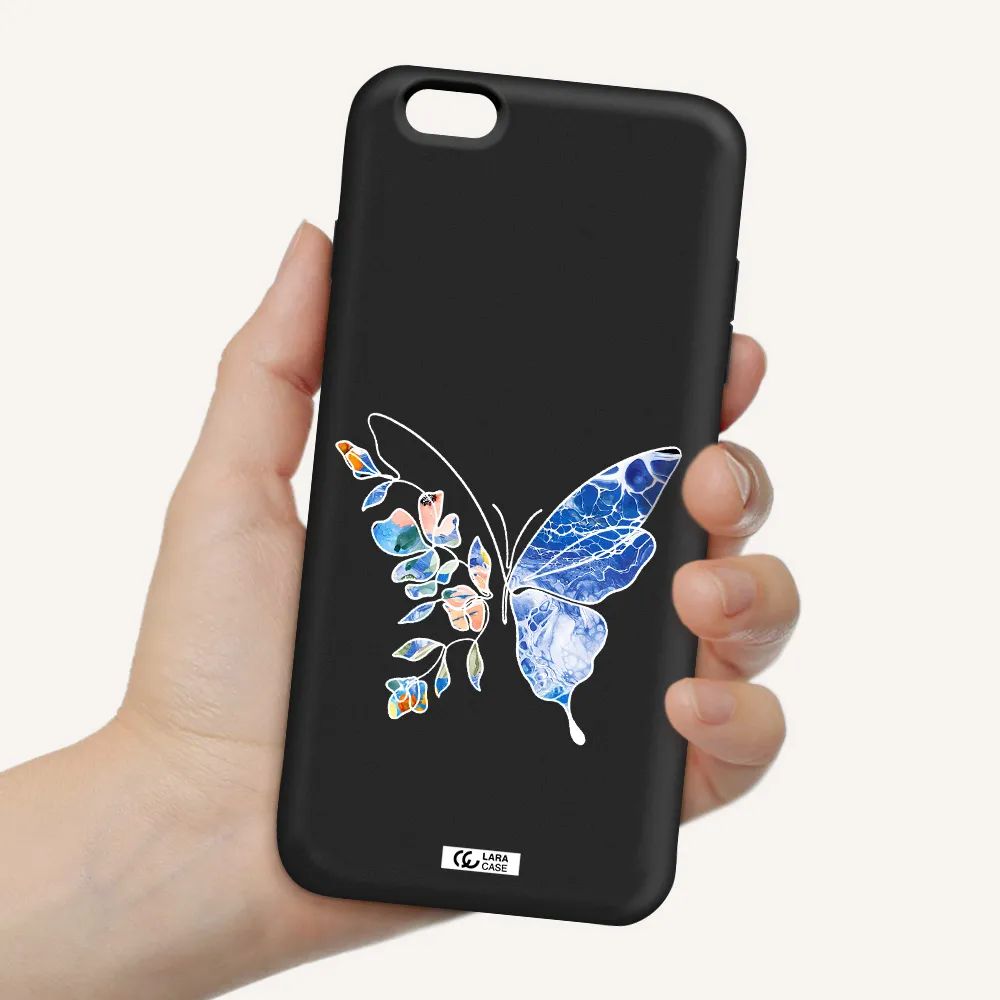 Line Butterfly Apple iPhone 6 s plus Silicone black Case