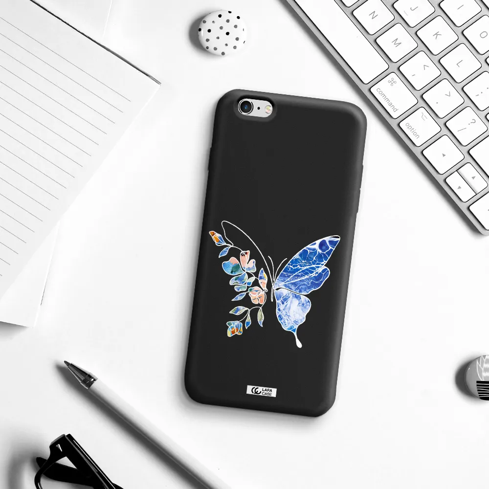 Line Butterfly Apple iPhone 6 s plus Silicone black Case