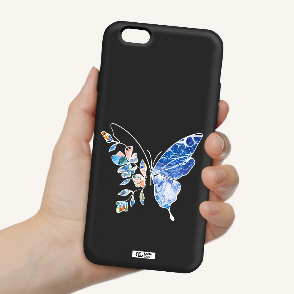 Line Butterfly Apple iPhone 6 Silicone black Case