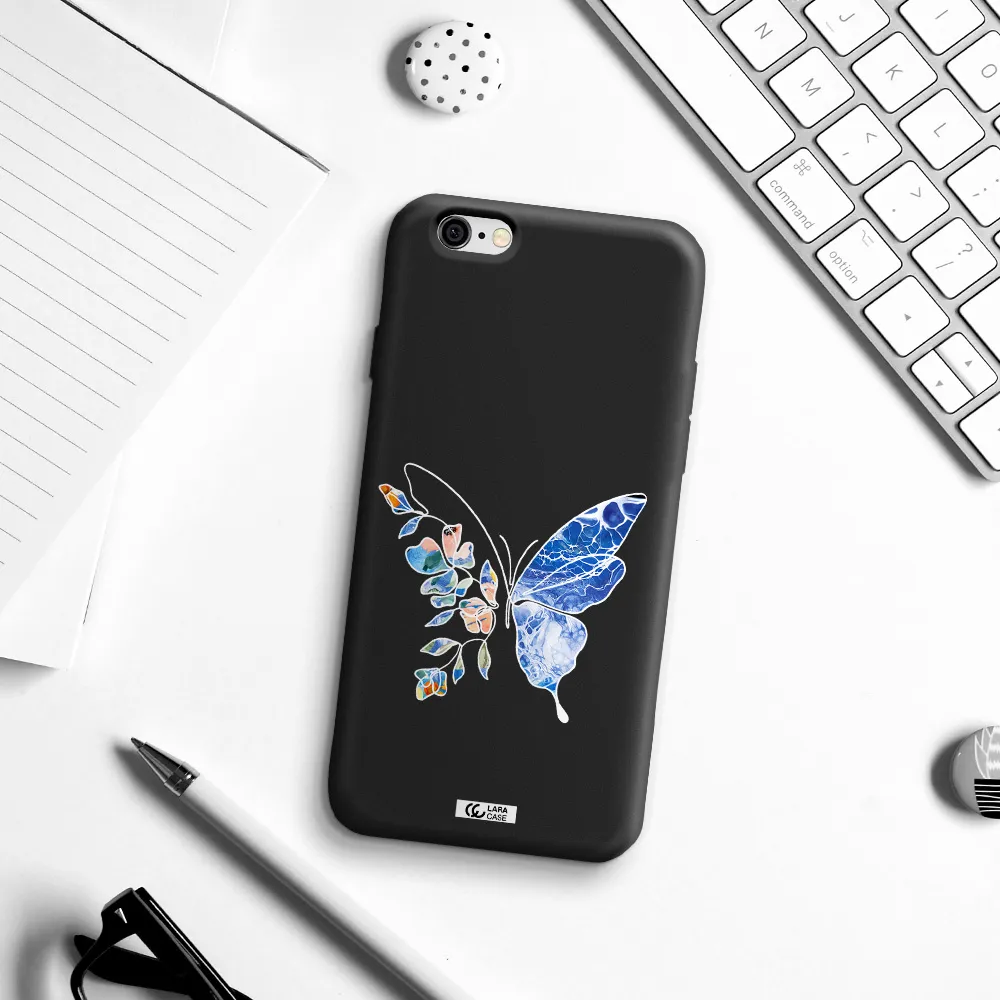 Line Butterfly Apple iPhone 6 Silicone black Case