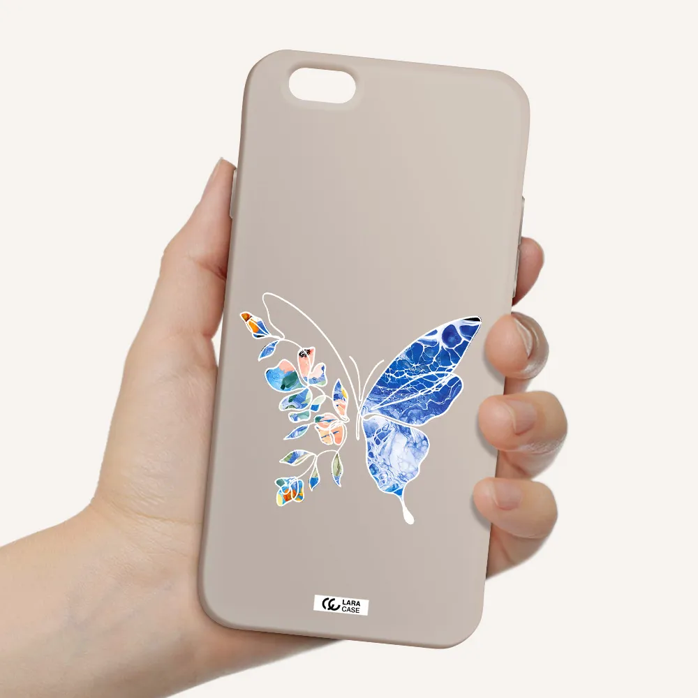 Line Butterfly Apple iPhone 6 Silicone Stone Case