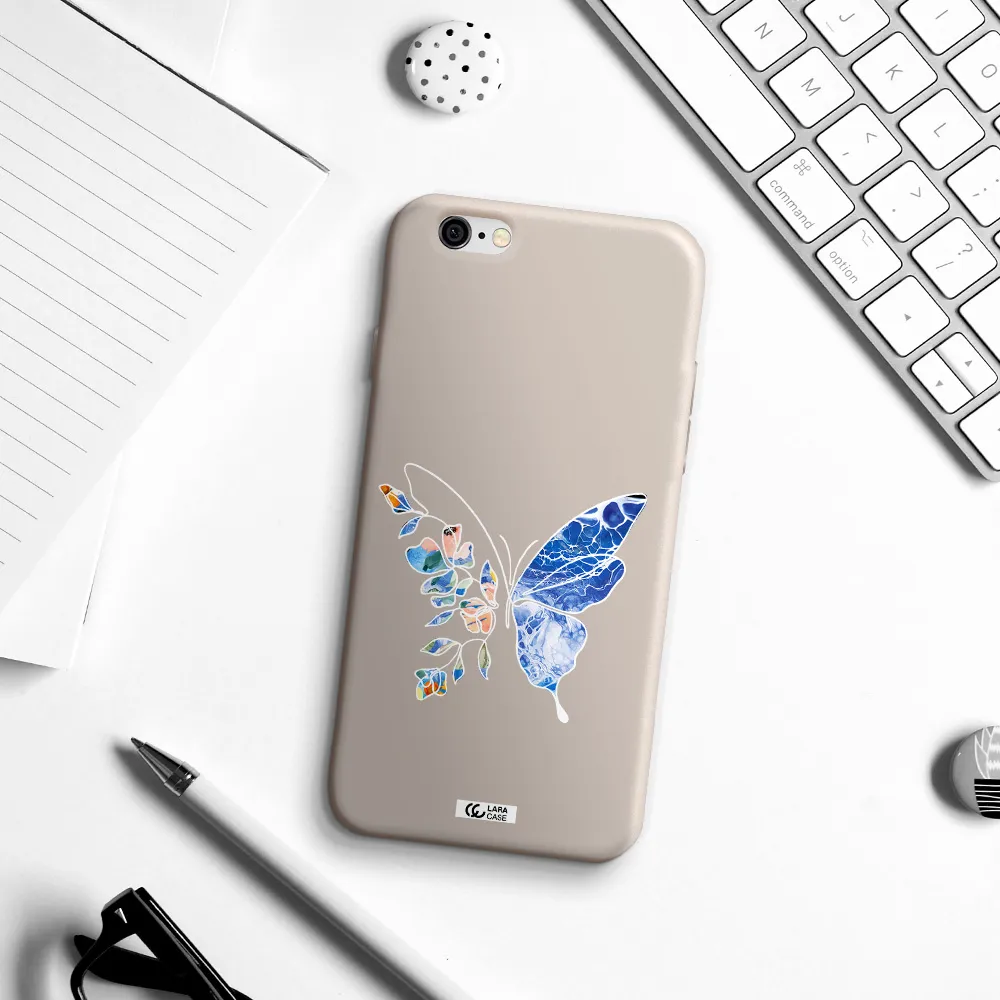 Line Butterfly Apple iPhone 6 Silicone Stone Case