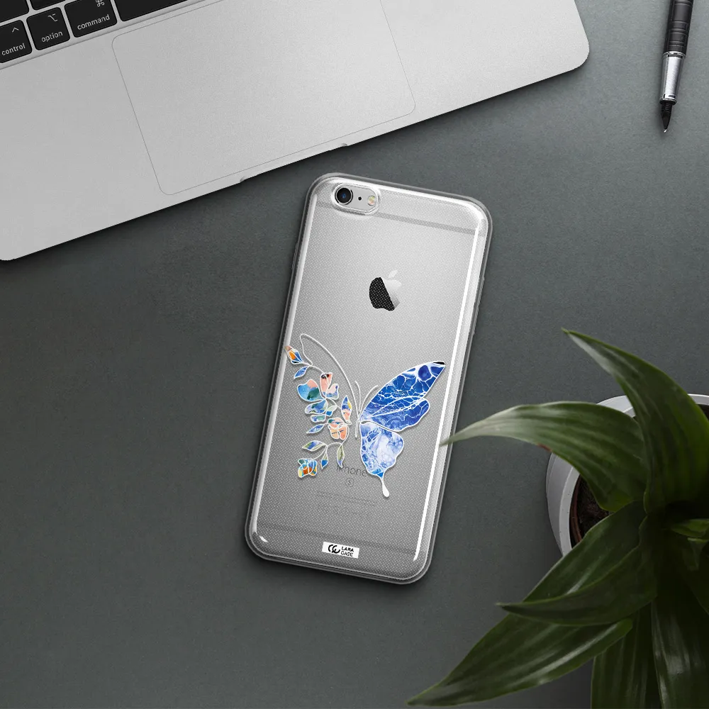 Line Butterfly Apple iPhone 6S Clear TPU Case