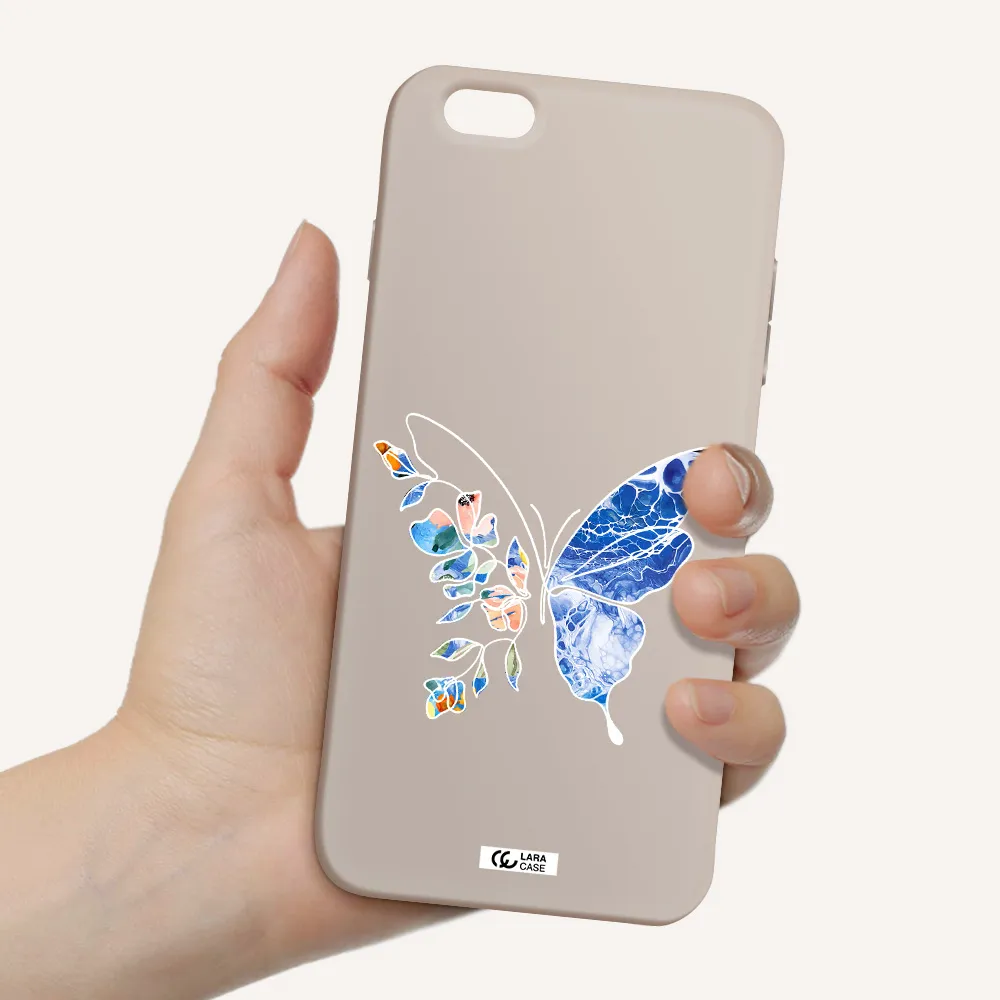 Line Butterfly Apple iPhone 6S Silicone Stone Case