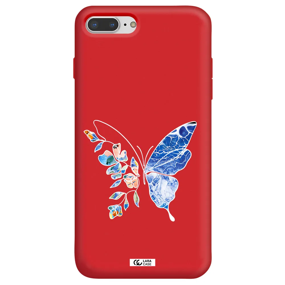 Line Butterfly Apple iPhone 7 plus Silicone Imperial Red Case