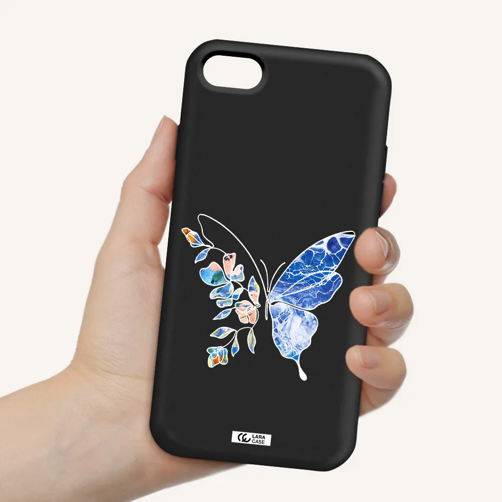 Line Butterfly Apple iPhone 7 Silicone black Case