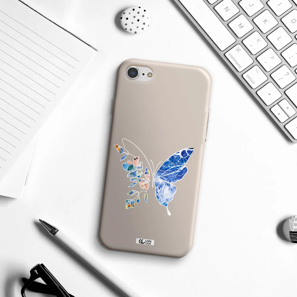 Line Butterfly Apple iPhone 7 Silicone Stone Case