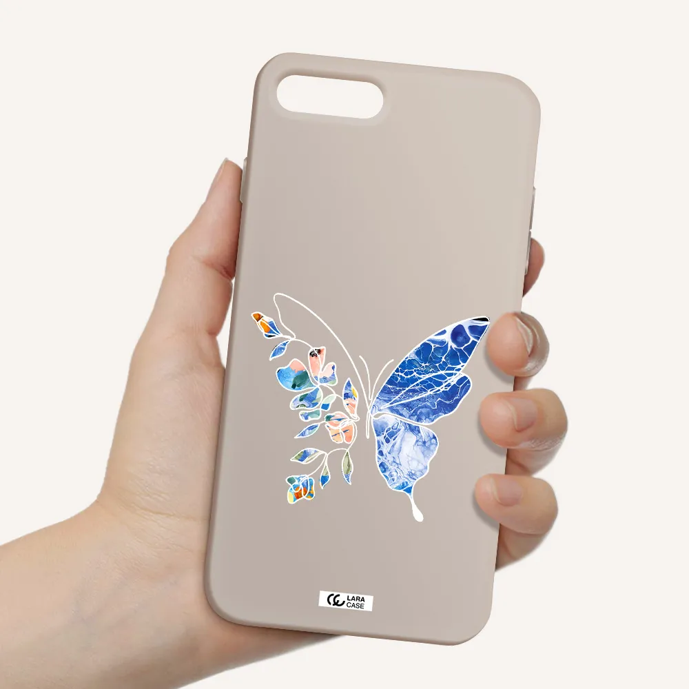 Line Butterfly Apple iPhone 8 plus Silicone Stone Case