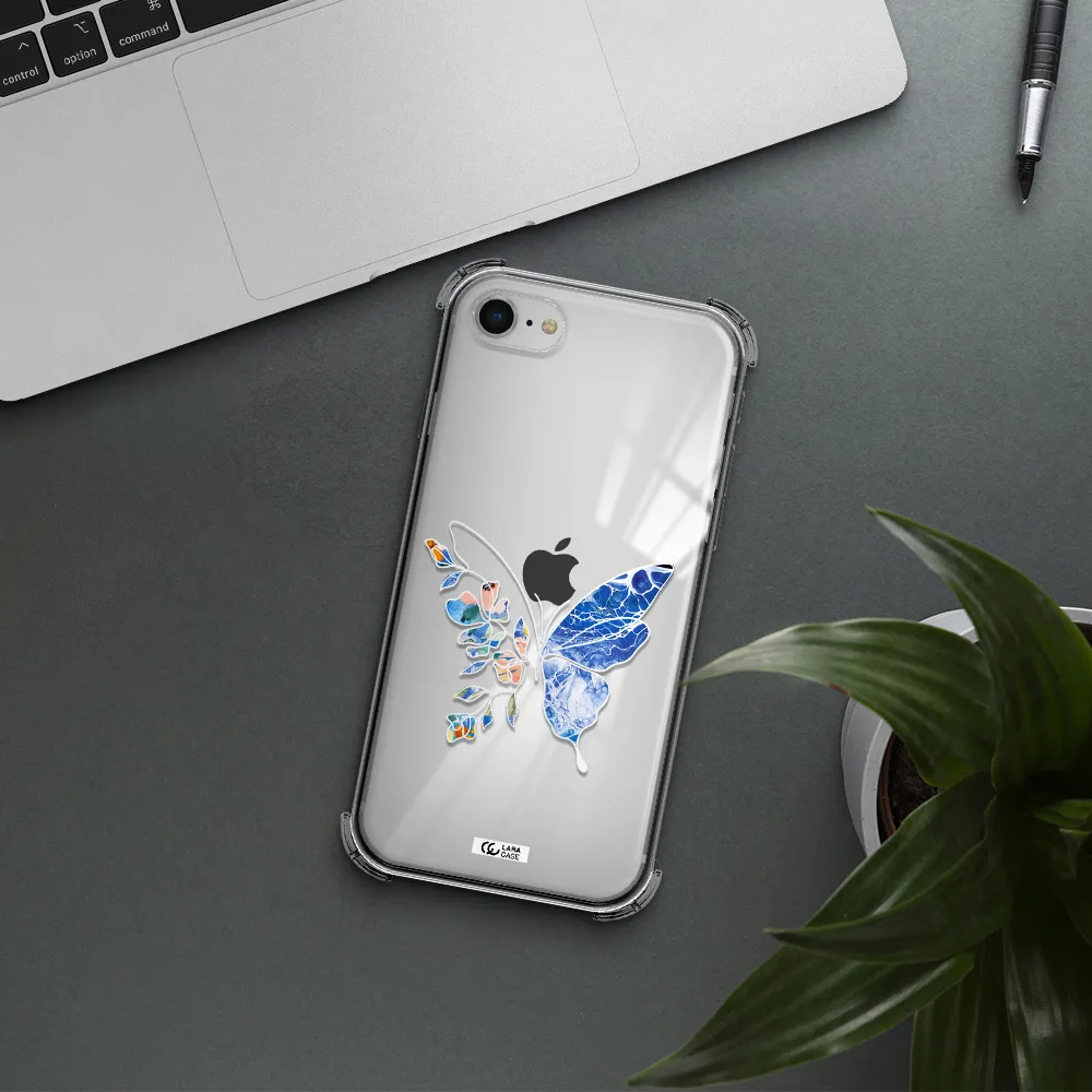 Line Butterfly Apple iPhone se 2020 Clear PC Case