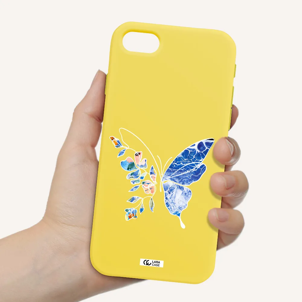Line Butterfly Apple iPhone se 2020 Silicone canary yellow Case