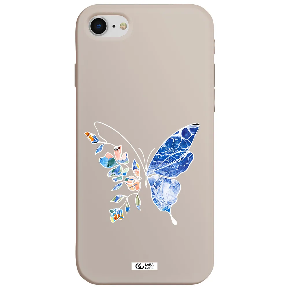 Line Butterfly Apple iPhone se 2020 Silicone Stone Case