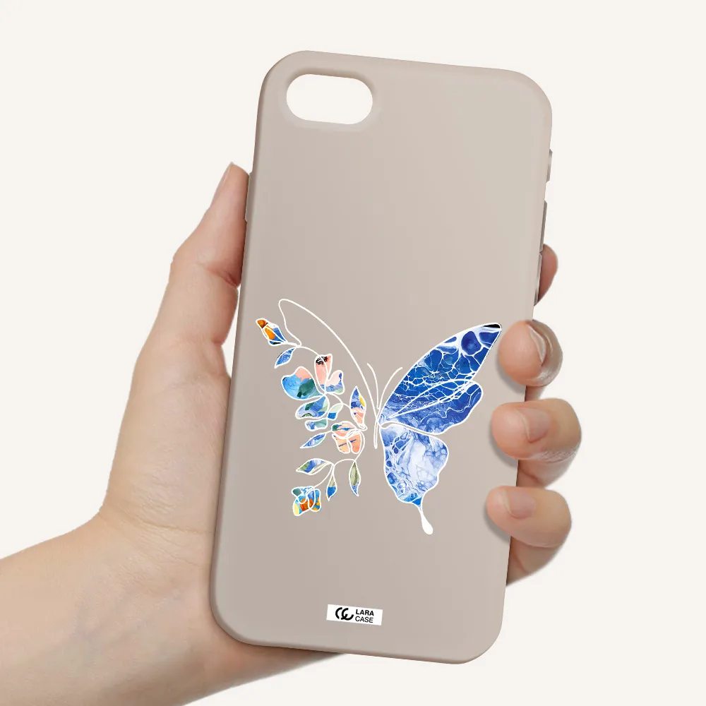 Line Butterfly Apple iPhone se 2020 Silicone Stone Case