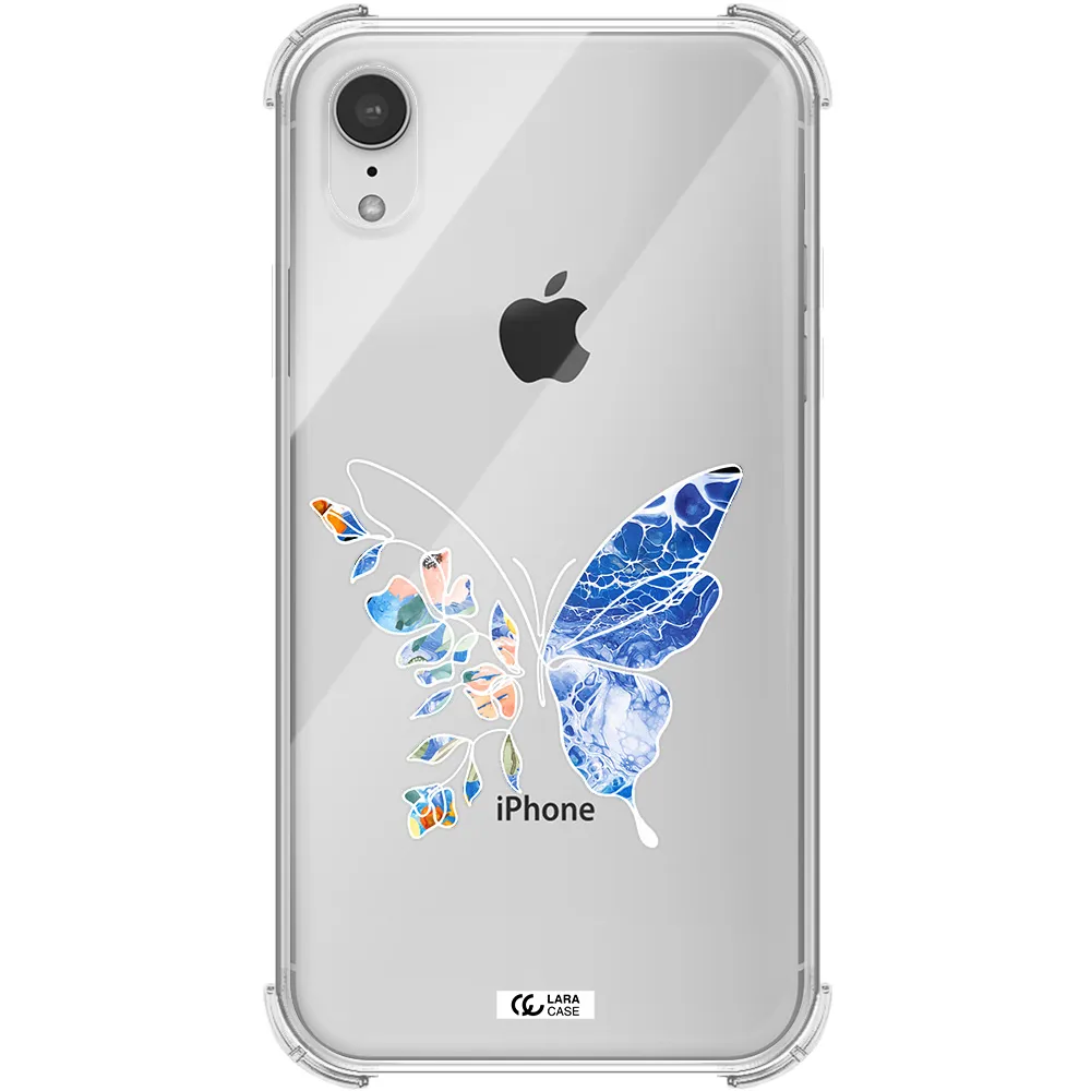 Line Butterfly Apple iPhone XR Clear PC Case