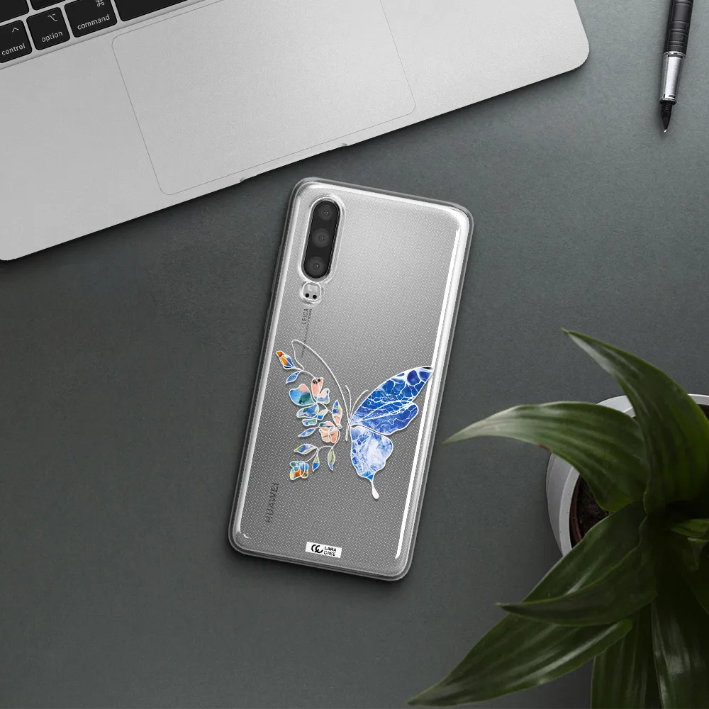 Line Butterfly Huawei P30 Clear TPU Case