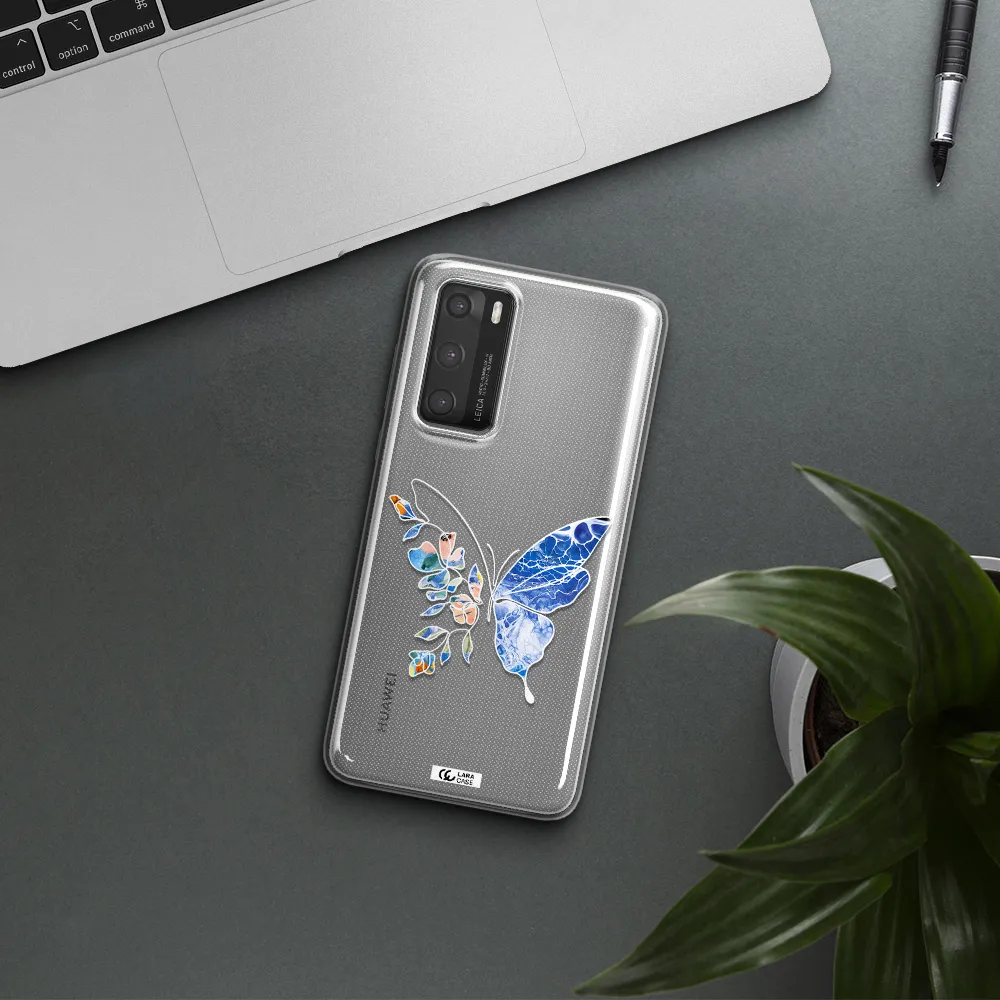 Line Butterfly Huawei P40 Clear TPU Case