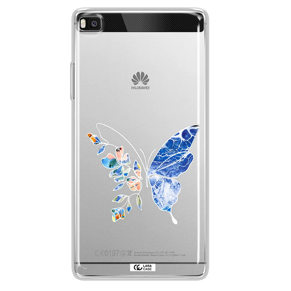 Line Butterfly Huawei P8 Clear TPU Case