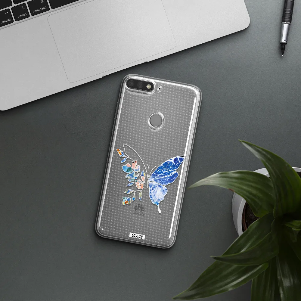 Line Butterfly Huawei Y7 Prime 2018 Clear TPU Case