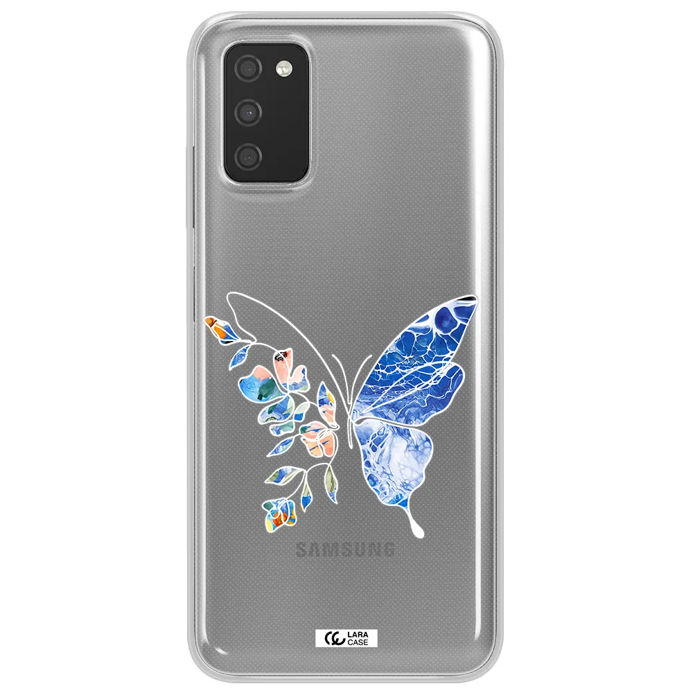 Line Butterfly Samsung A03S Clear TPU Case