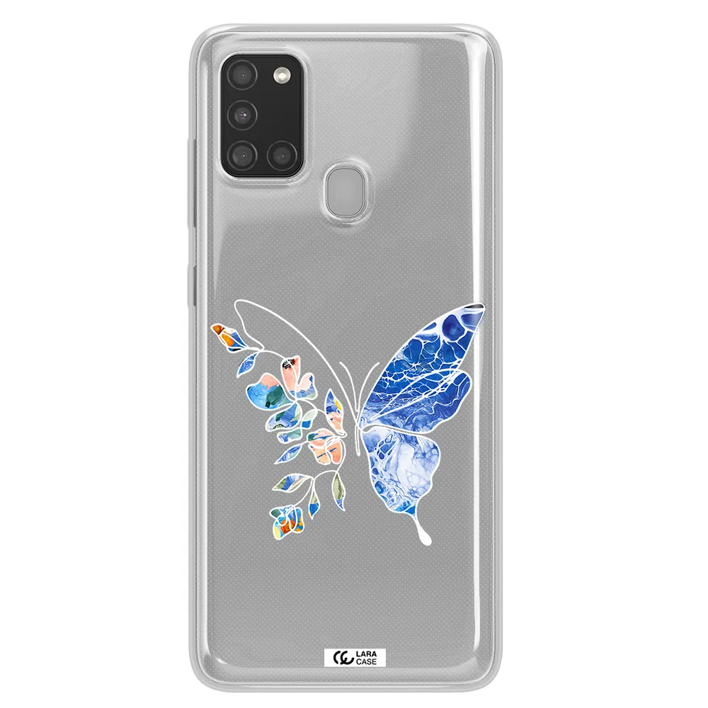 Line Butterfly Samsung A21S Clear TPU Case