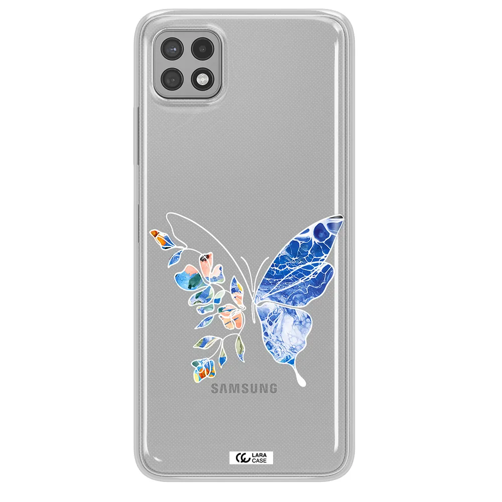 Line Butterfly Samsung A22 5g Clear TPU Case