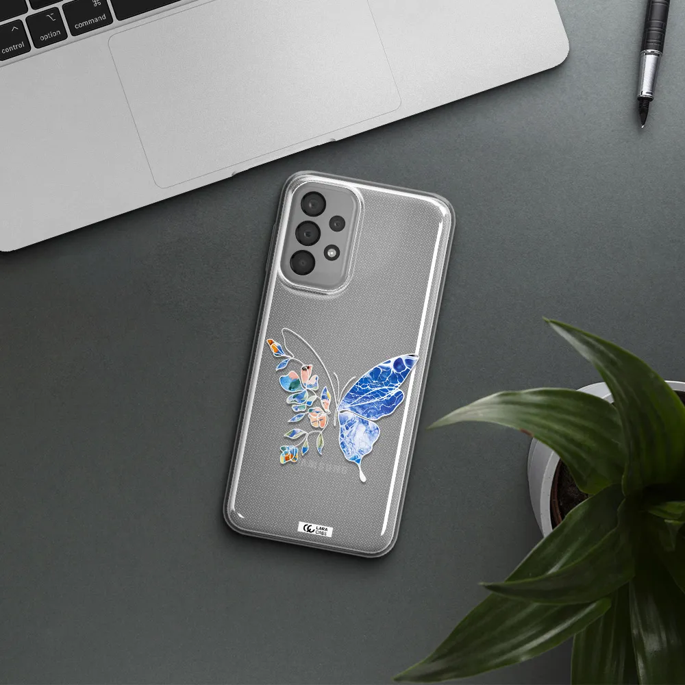 Line Butterfly Samsung A23 Clear TPU Case