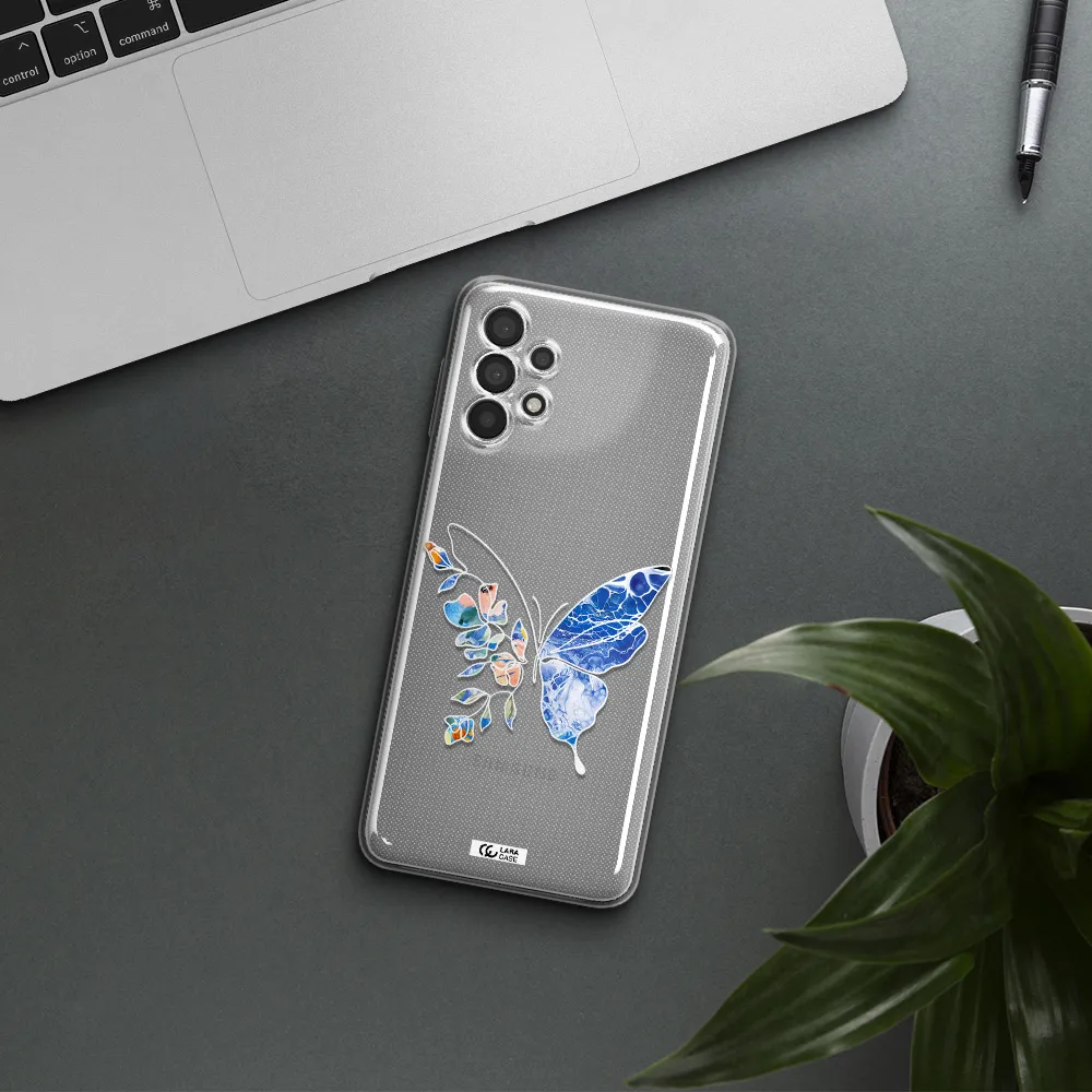 Line Butterfly Samsung A32 4G Clear Tpu Case