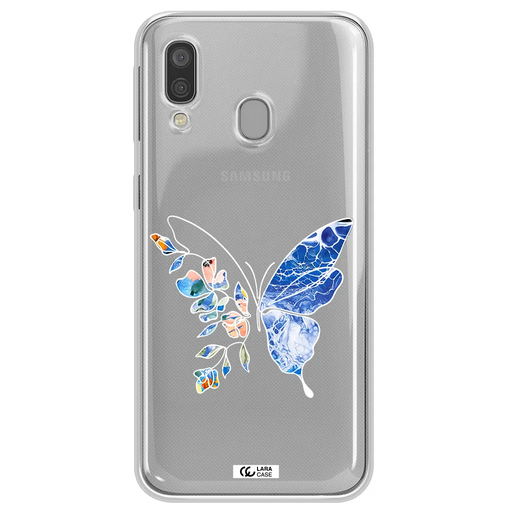 Line Butterfly Samsung A40 Clear TPU Case