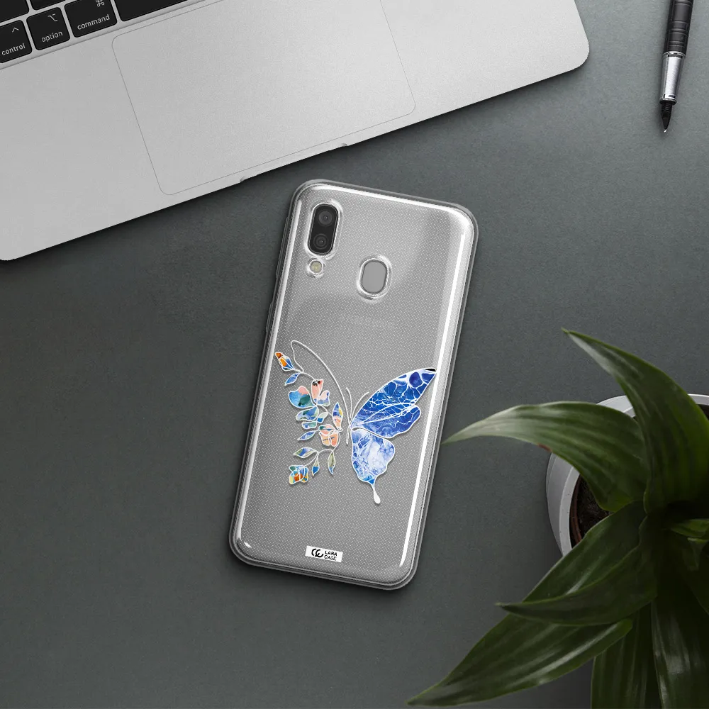 Line Butterfly Samsung A40 Clear TPU Case