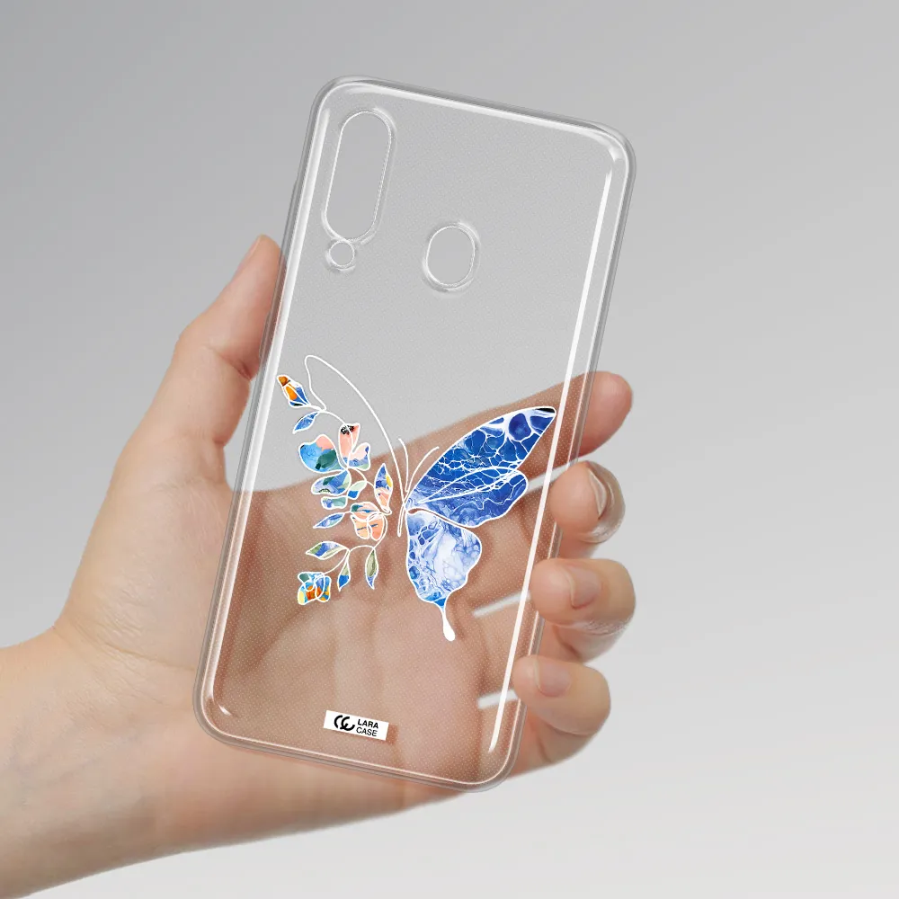 Line Butterfly Samsung A60 Clear TPU Case