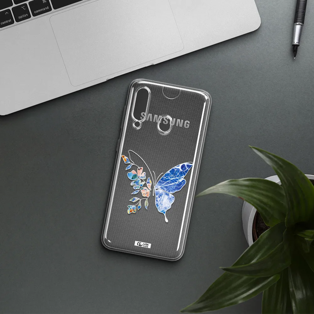 Line Butterfly Samsung A60 Clear TPU Case