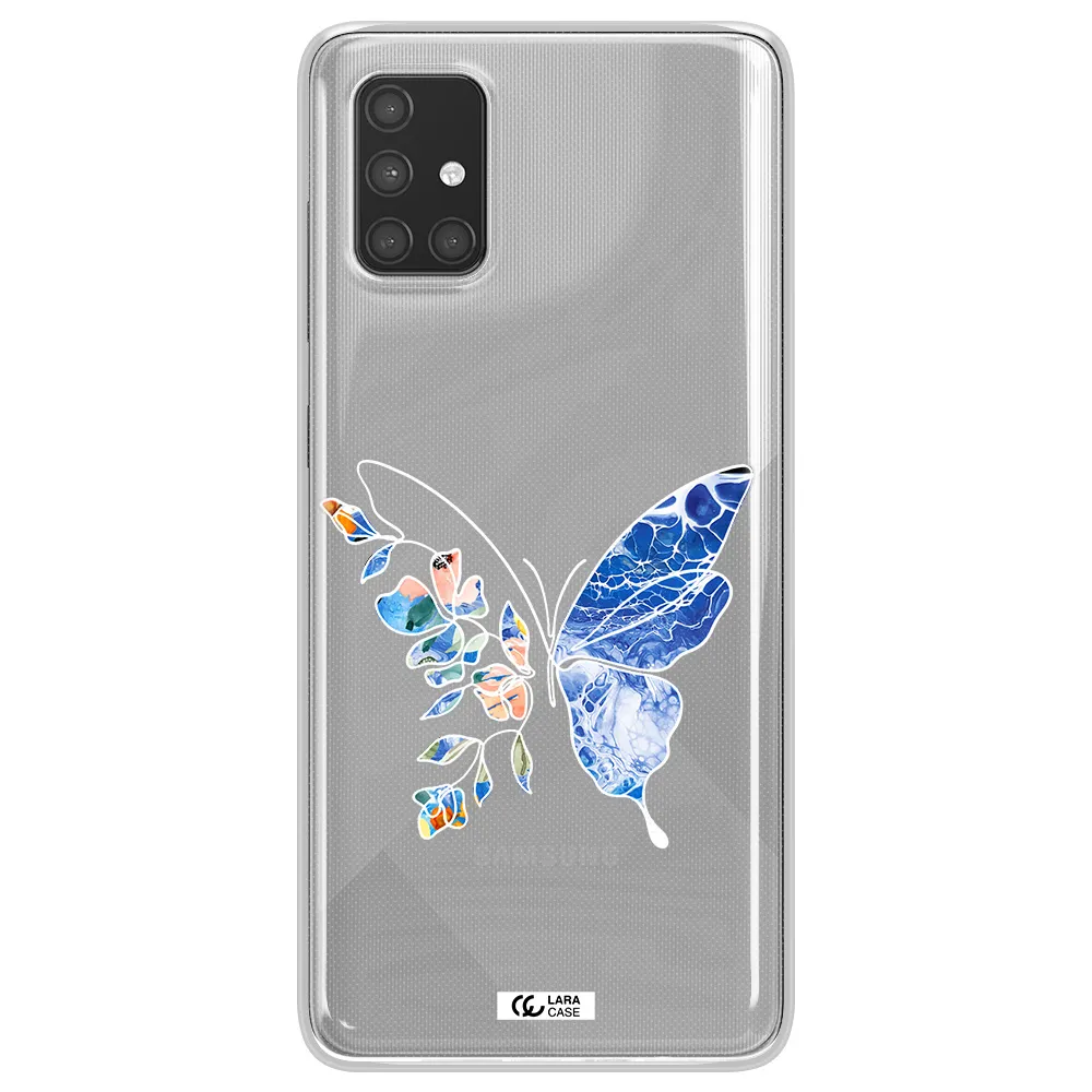 Line Butterfly Samsung A71 Clear TPU Case