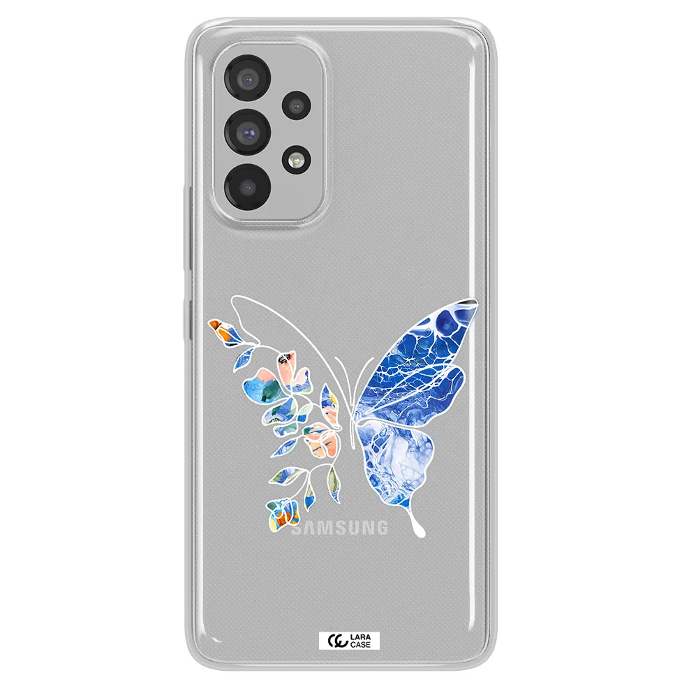 Line Butterfly Samsung A73 Clear TPU Case