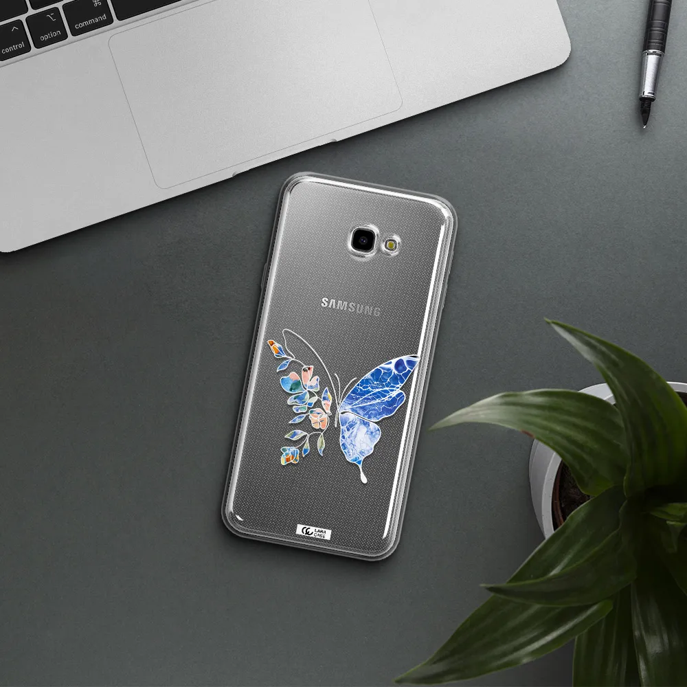 Line Butterfly Samsung J4 Plus Clear TPU Case