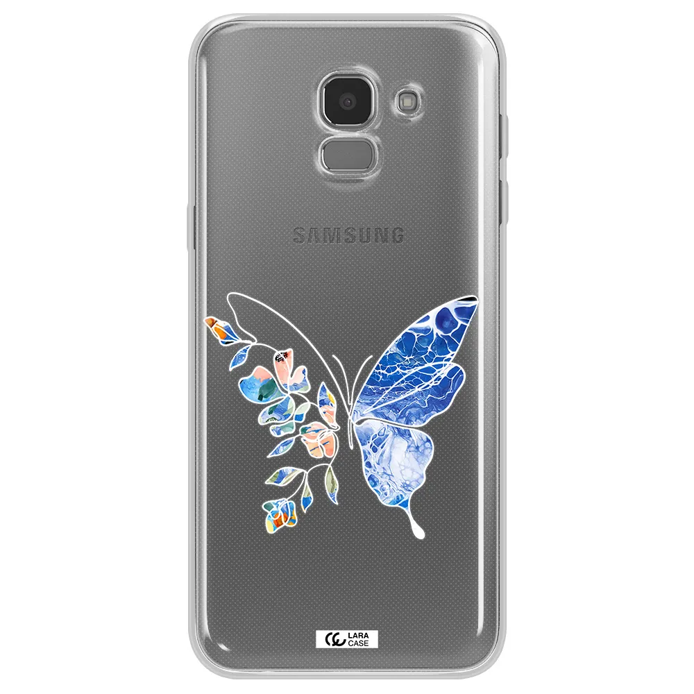 Line Butterfly Samsung J6 Clear TPU Case