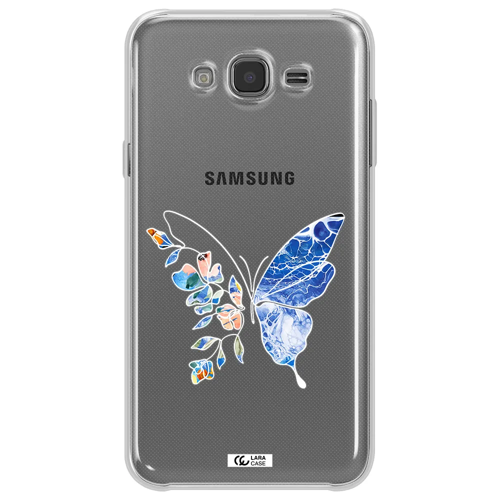 Line Butterfly Samsung J7 Clear TPU Case