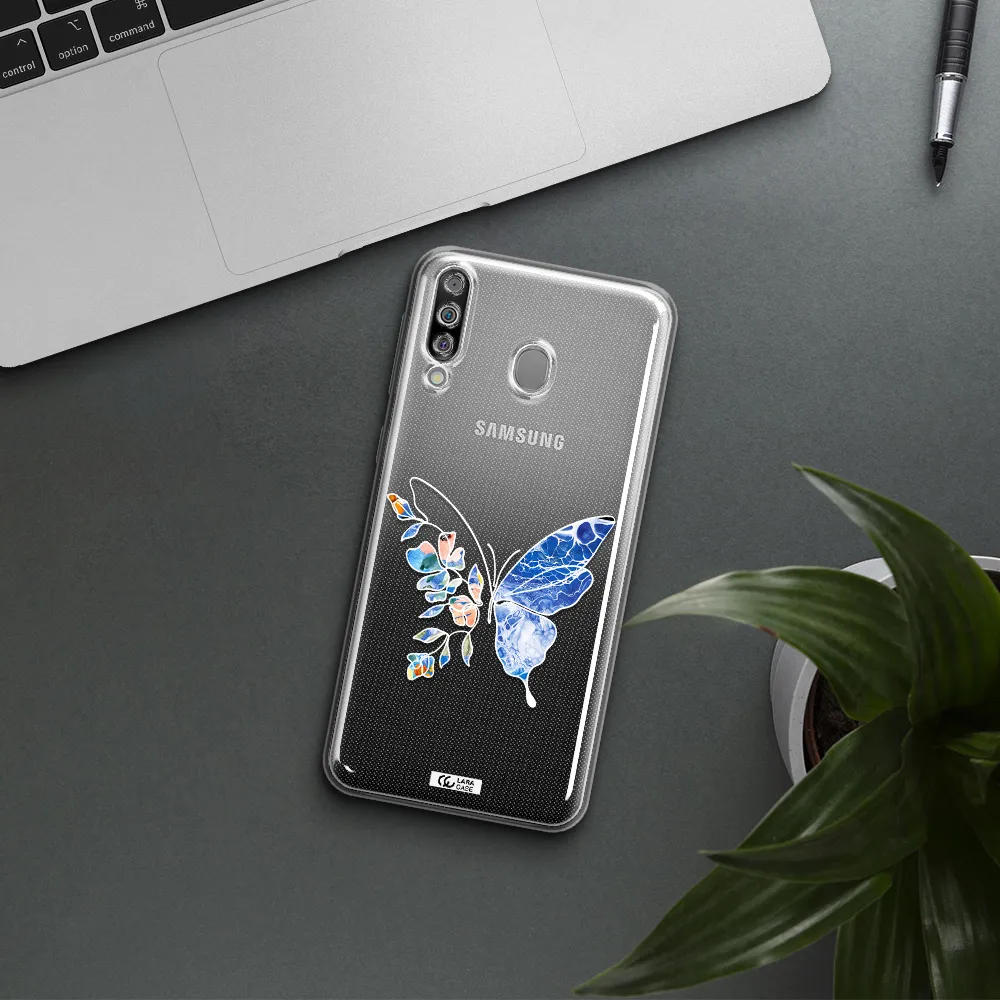 Line Butterfly Samsung M30 Clear TPU Case