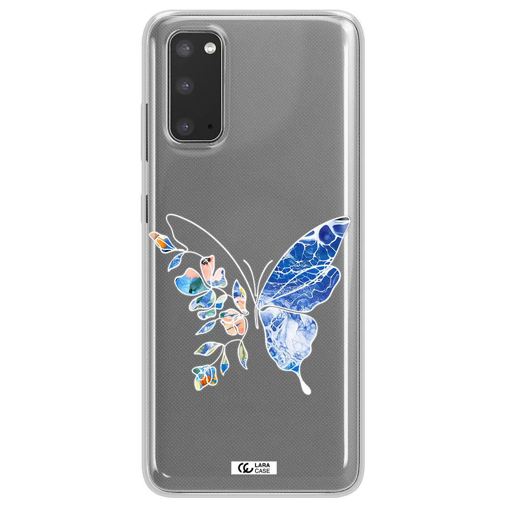 Line Butterfly Samsung S20 Clear TPU Case