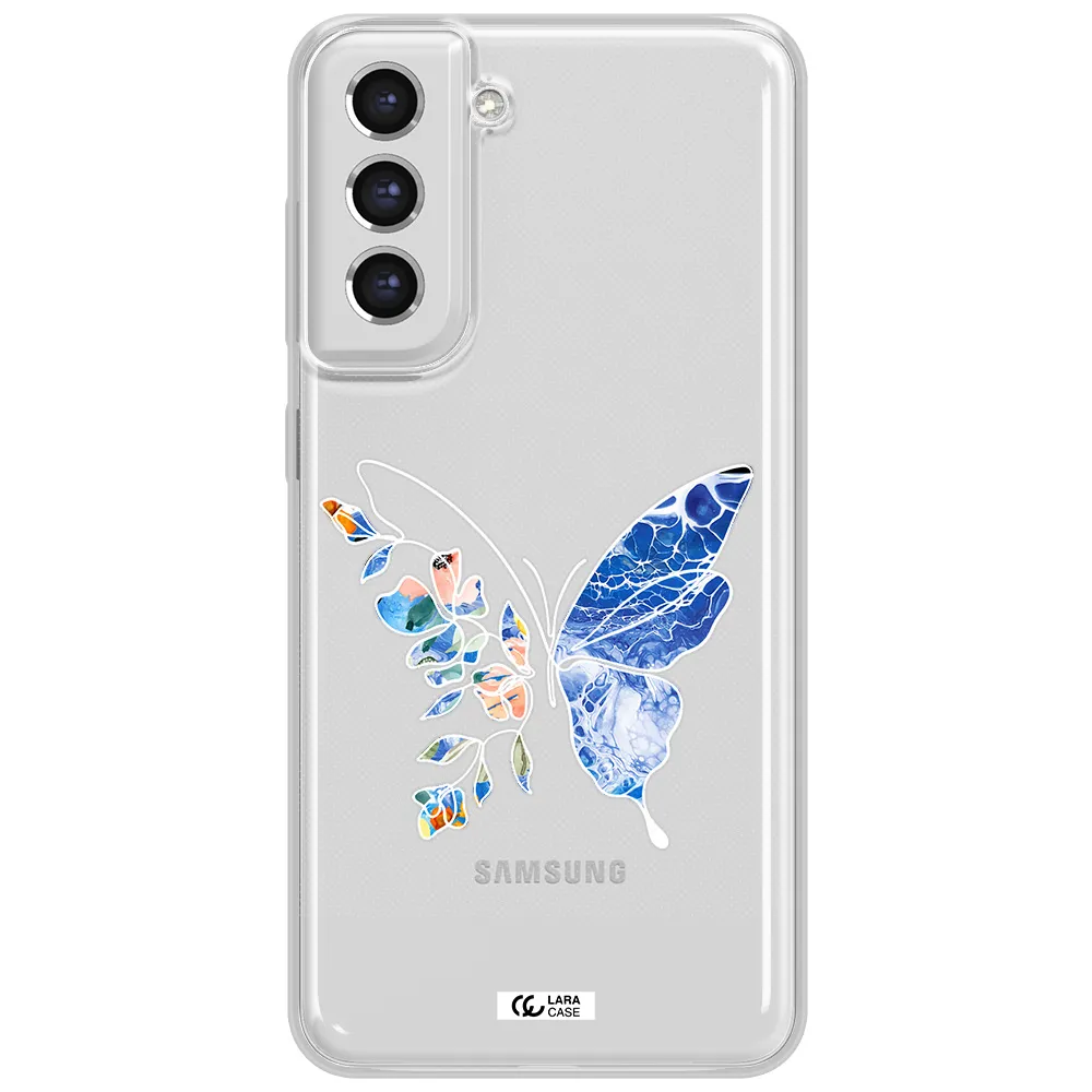 Line Butterfly Samsung S21 Fe Clear Tpu Case