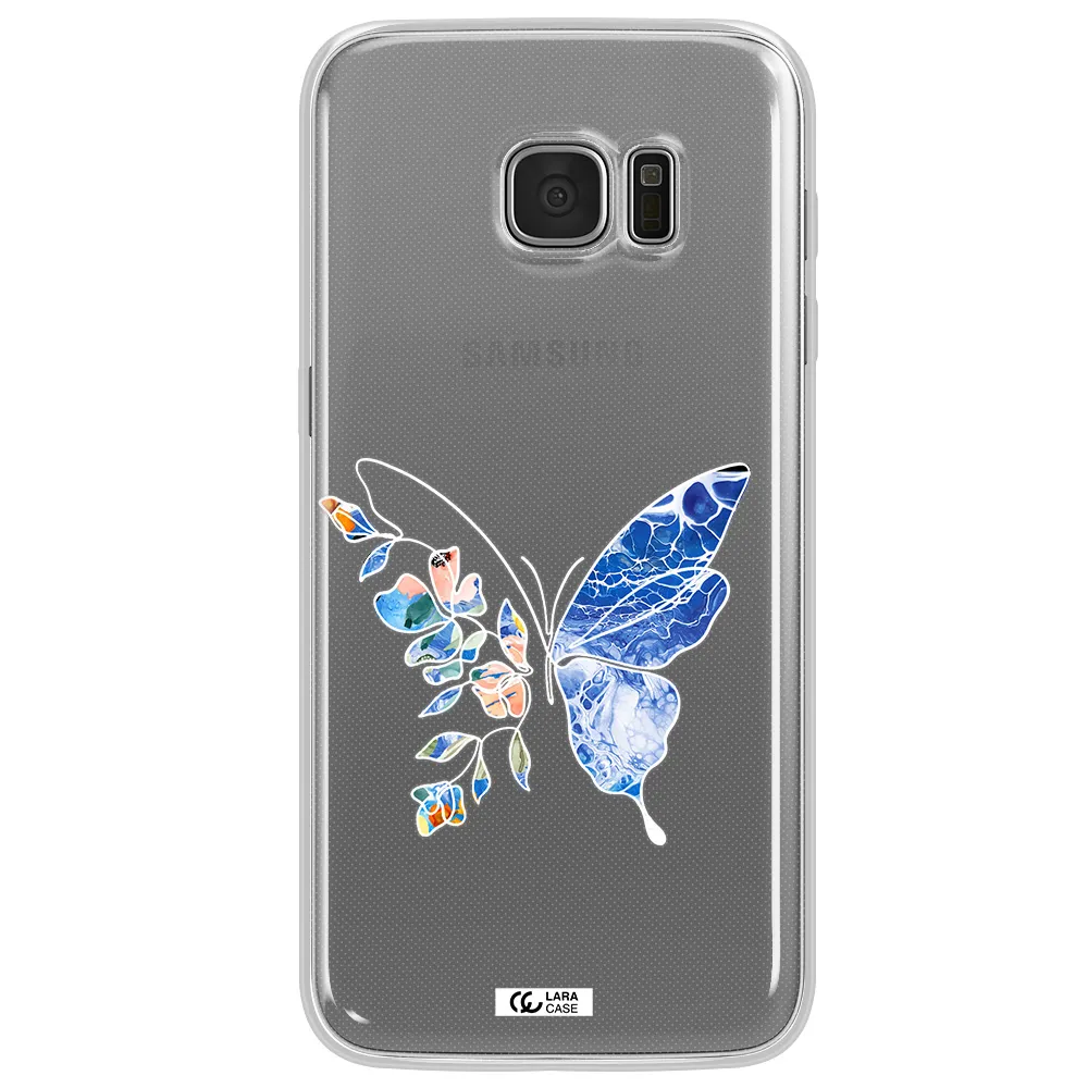 Line Butterfly Samsung S7 Edge Clear TPU Case