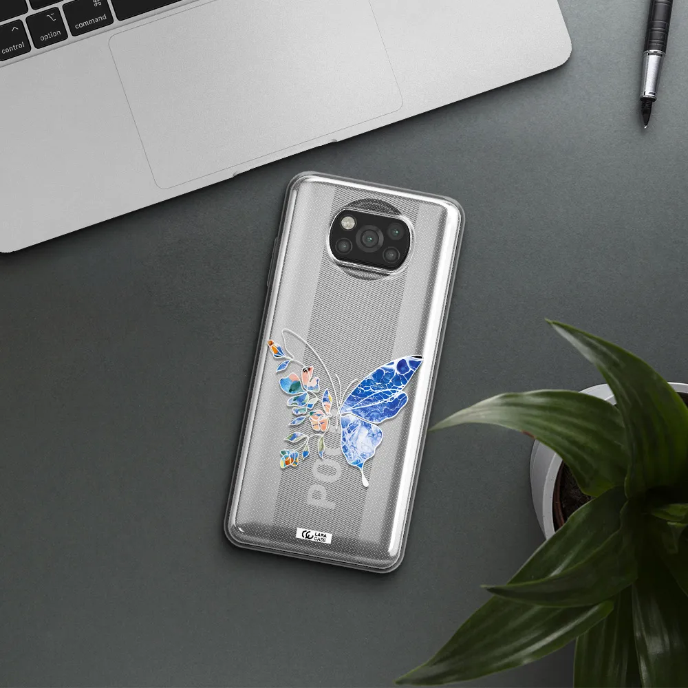 Line Butterfly Xiaomi Poco X3 Clear TPU Case
