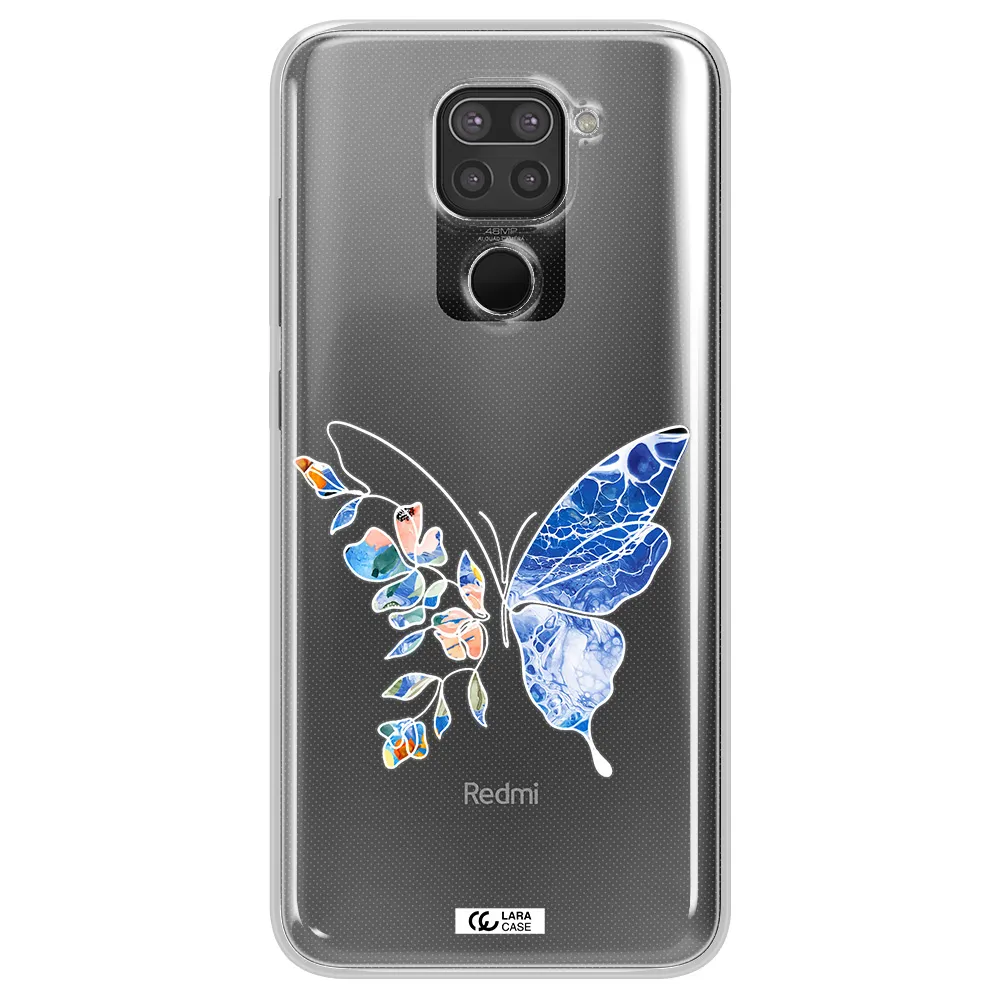 Line Butterfly Xiaomi Redmi Note 9 Clear TPU Case