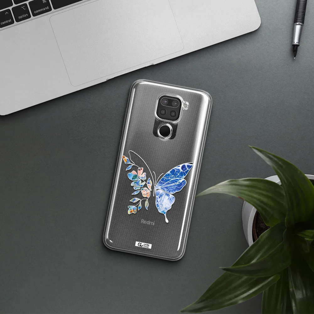 Line Butterfly Xiaomi Redmi Note 9 Clear TPU Case