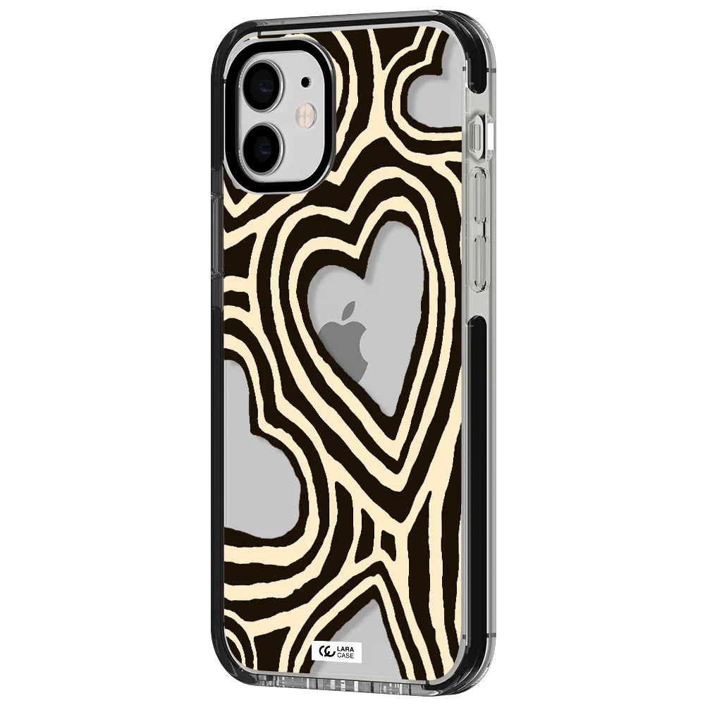 Cute Hearts Apple iPhone 11 impact black border Case